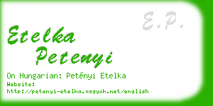 etelka petenyi business card